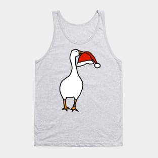 White Goose Steals Christmas Santa Hat Tank Top